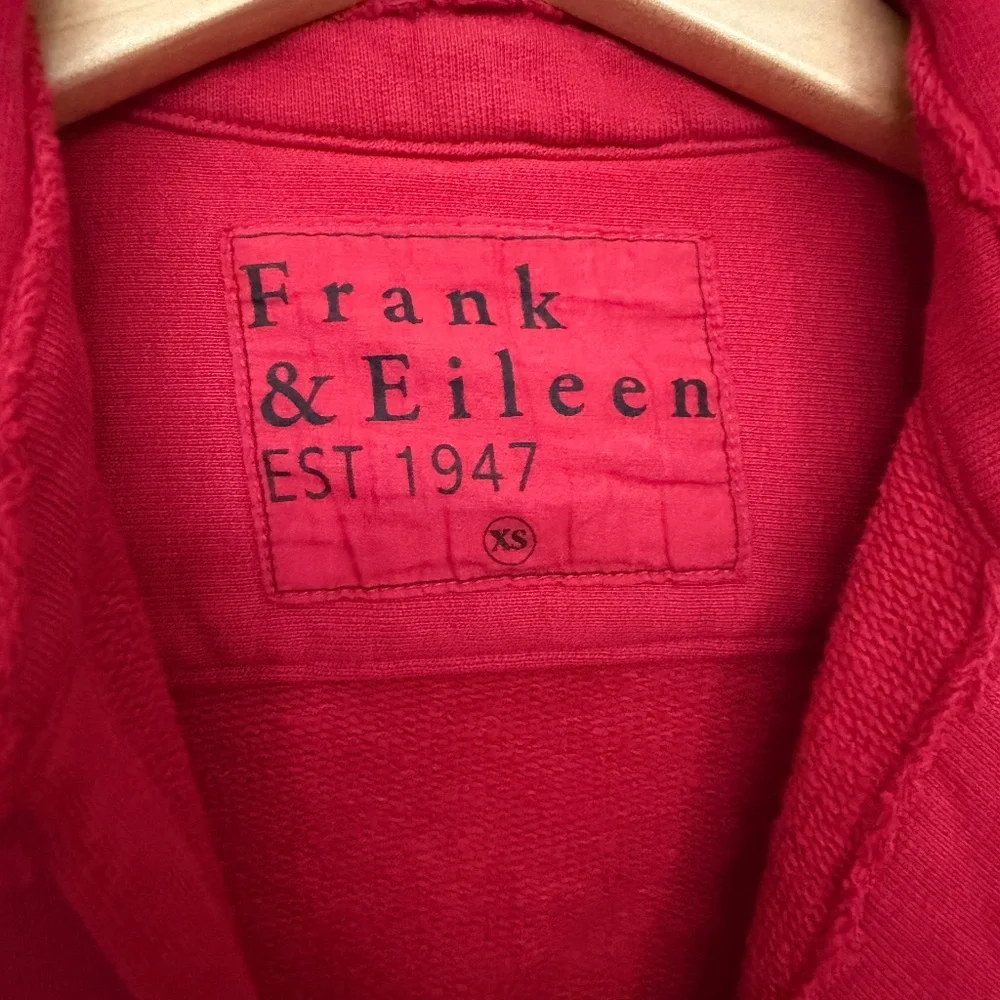 Red Frank & Eileen Cotton Triple Fleece Button Down Sweatshirt Shirt XS - Picture 4 of 8